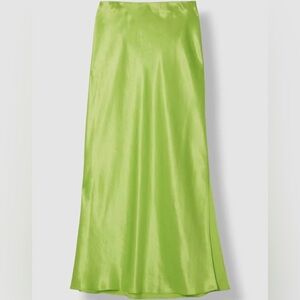 NWT Vince Side Slit Slip Skirt in Lime Green